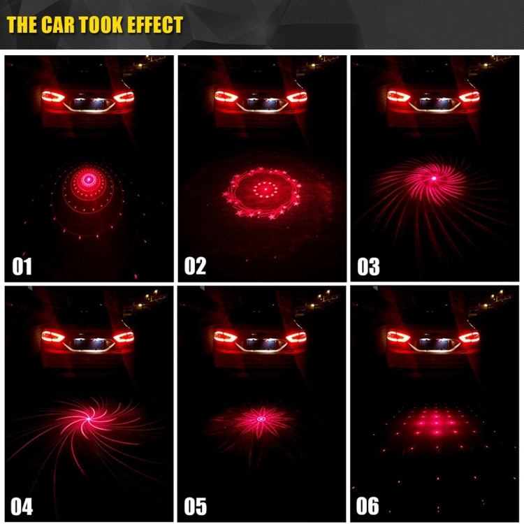 200mW Universal Car And Motorcycle Rear-end Alarm 650nM Laser Fog Anti-Collision Warning Lamp with Six Pattern, DC 8-36V Cable Length: 60cm, 200mW