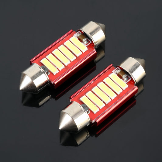 2 PCS 2W 100 LM 6000K 36MM 6 SMD-7020 LEDs Bicuspid Port Decoding Car Dome Lamp LED Reading Light, DC 12V, 36MM