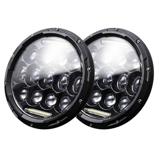 2 PCS 7 inch DC10-48V 36W 6000K Harley Motorcycle Headlight with 12 SMD-5630-LED Lamps and 12 Crystal Lamp Beads, DC10-48V 36W 6000K