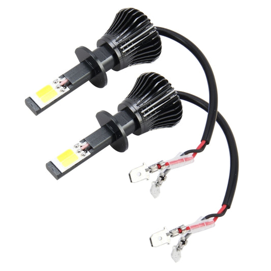 2 PCS H1 DC 12V 6W 6000K+3500K Car LED Fog Lights with Double-sided COB Lamps (White Light+Yellow Light), H1