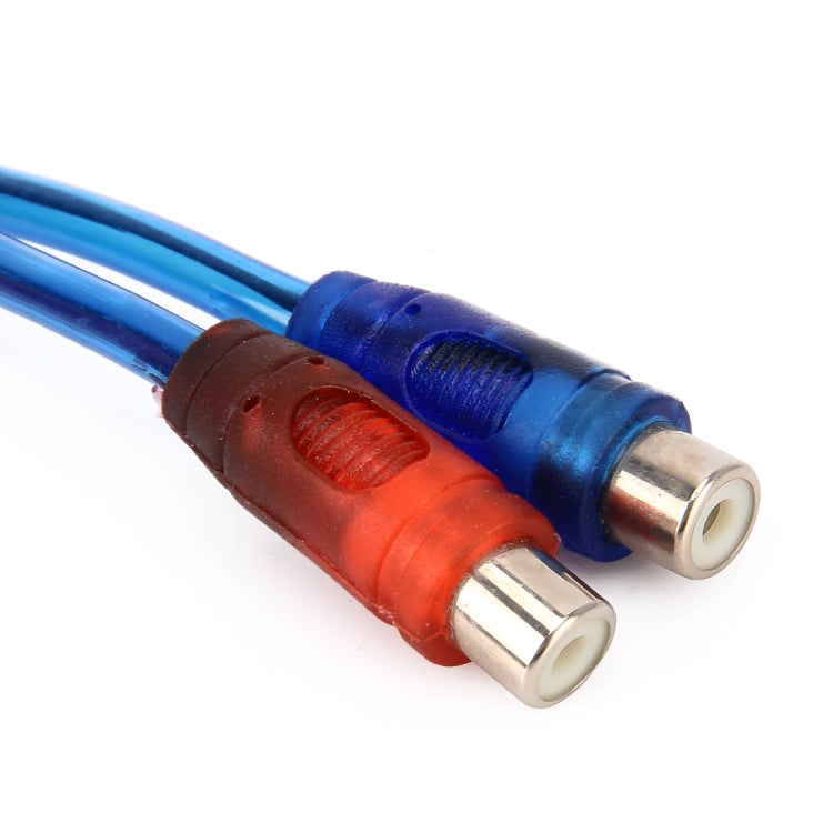 Car AV Audio Video 2 Female to 1 Male Aluminum Extension Cable Wiring Harness, Cable Length: 26cm, 2 Female to1 Male