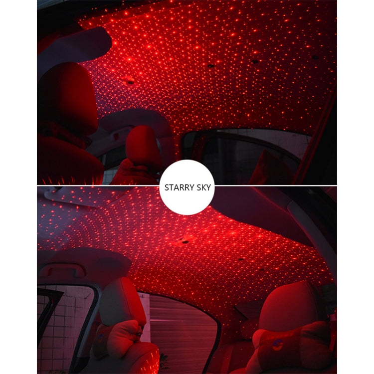 5V Roof Ceiling Decoration Car Red Light Starry Sky Night Lights Atmosphere Meteor Lamp Projector, Constantly Bright, Starry Sky