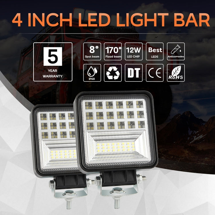 2 PCS 4 inch 20W Spot / Flood Light White Light Square-Shaped Waterproof Car SUV Work Lights Spotlight LED Bulbs, DC 9-30V, 4 inch 20W Square-Shaped