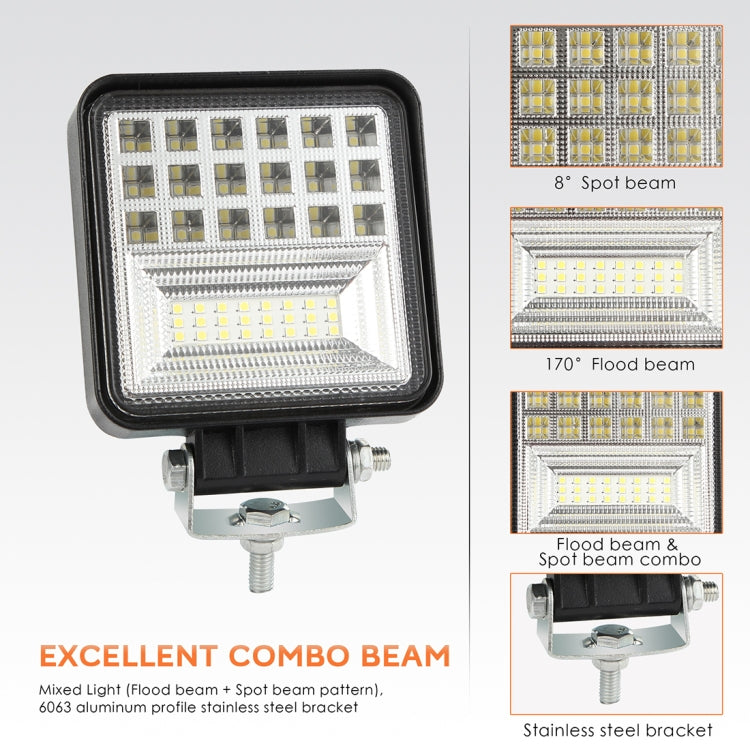 2 PCS 4 inch 20W Spot / Flood Light White Light Square-Shaped Waterproof Car SUV Work Lights Spotlight LED Bulbs, DC 9-30V, 4 inch 20W Square-Shaped