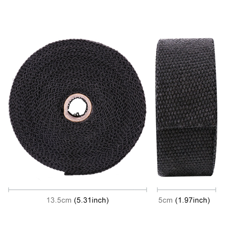 10m Cotton Material Exhaust Wrap Auto Motorcycle Exhaust Heat Shield Wrap Heat Resistant Wrap, Random Color Delivery, 10m Black