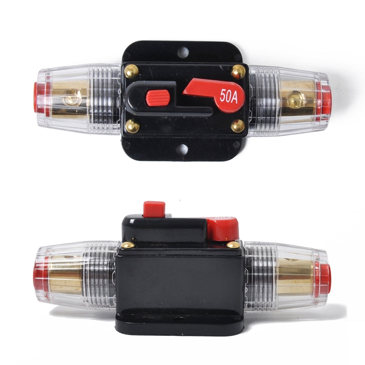 DC 12-24V Car Circuit Breaker Stereo Audio Fuse Holder Insurance 50A Fuse, 50A