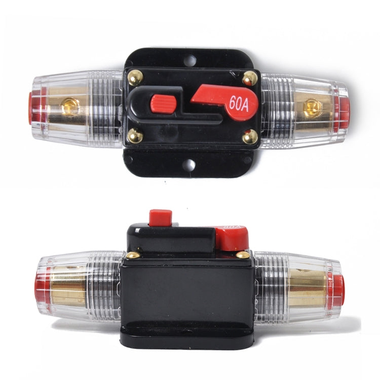 DC 12-24V Car Circuit Breaker Stereo Audio Fuse Holder Insurance 60A Fuse, 60A