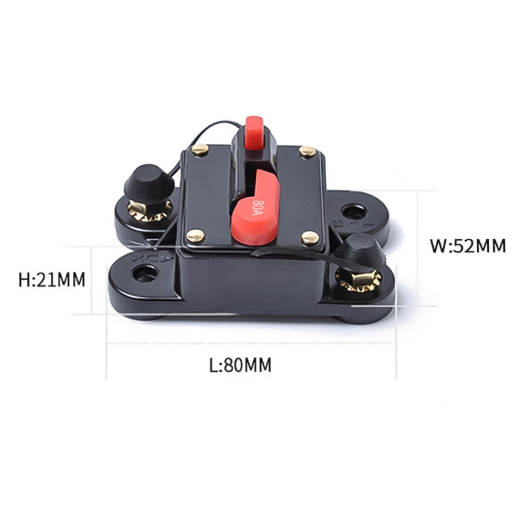 80A DC 12-24V Car Audio Stereo Circuit Breaker Automatic Reset Fuse Holder, 80A