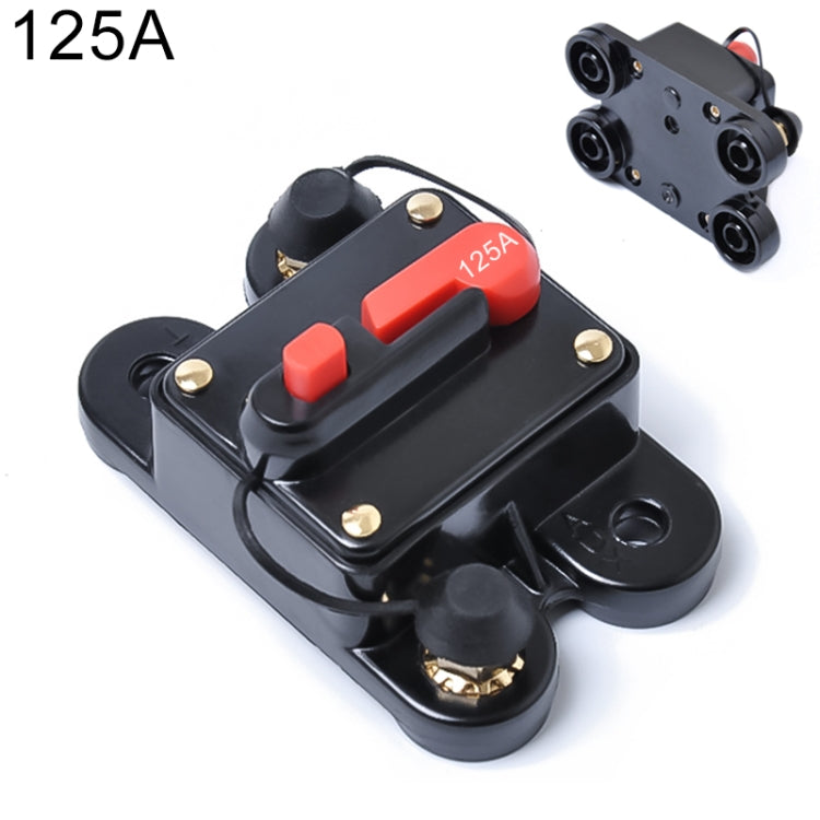 125A DC 12-24V Car Audio Stereo Circuit Breaker Automatic Reset Fuse Holder, 125A