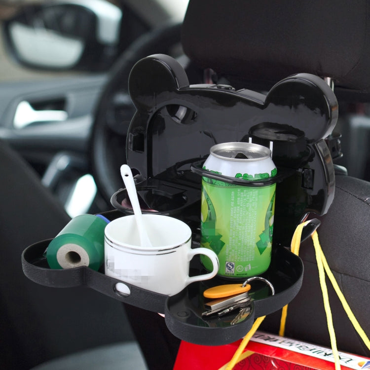 Cartoon Style Foldable Back Car Seat Drink Holder Back Seat Food Tray Storage Organizer Table, Cartoon Style(Black), Cartoon Style(Pink), Cartoon Style(White), Cartoon Style(Brown)