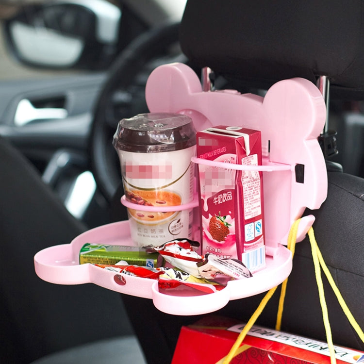 Cartoon Style Foldable Back Car Seat Drink Holder Back Seat Food Tray Storage Organizer Table, Cartoon Style(Black), Cartoon Style(Pink), Cartoon Style(White), Cartoon Style(Brown)