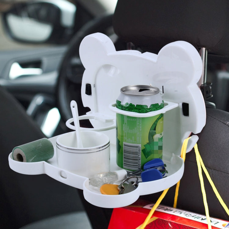 Cartoon Style Foldable Back Car Seat Drink Holder Back Seat Food Tray Storage Organizer Table, Cartoon Style(White), Cartoon Style(Brown), Cartoon Style(Black), Cartoon Style(Pink)