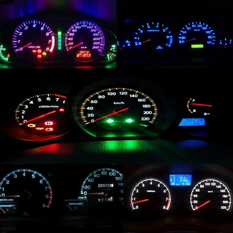 10 PCS 0.3W T6.5 Wedge Instrument Panel LED Light Dashboard Gauge Cluster Indicator Lamp Bulb, 0.3W T6.5