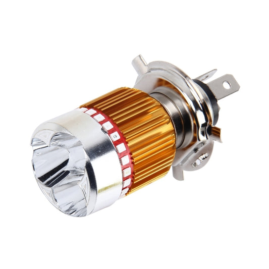Phare de moto H4 9W 900 LM 6000K statique + stroboscope avec 3 lampes COB blanc et lampes LED rouge + rose + bleu, DC 12V, 9W 900LM