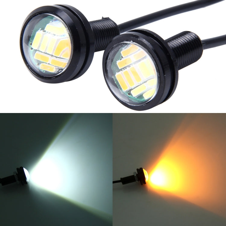2 PCS 2W Car Auto Eagle Eyes Fog Light Turn Light with 12 SMD-4014 LED Lamps, DC 12V Cable Length: 55cm, SMD-4014, Eagle Eye Light 12V/2W
