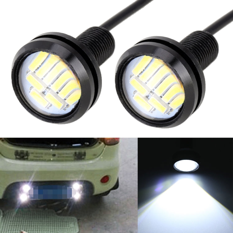 2 PCS 2W Car Auto Eagle Eyes Fog Light Turn Light with 12 SMD-4014 LED Lamps, DC 12V Cable Length: 55cm, SMD-4014, Eagle Eye Light 12V/2W