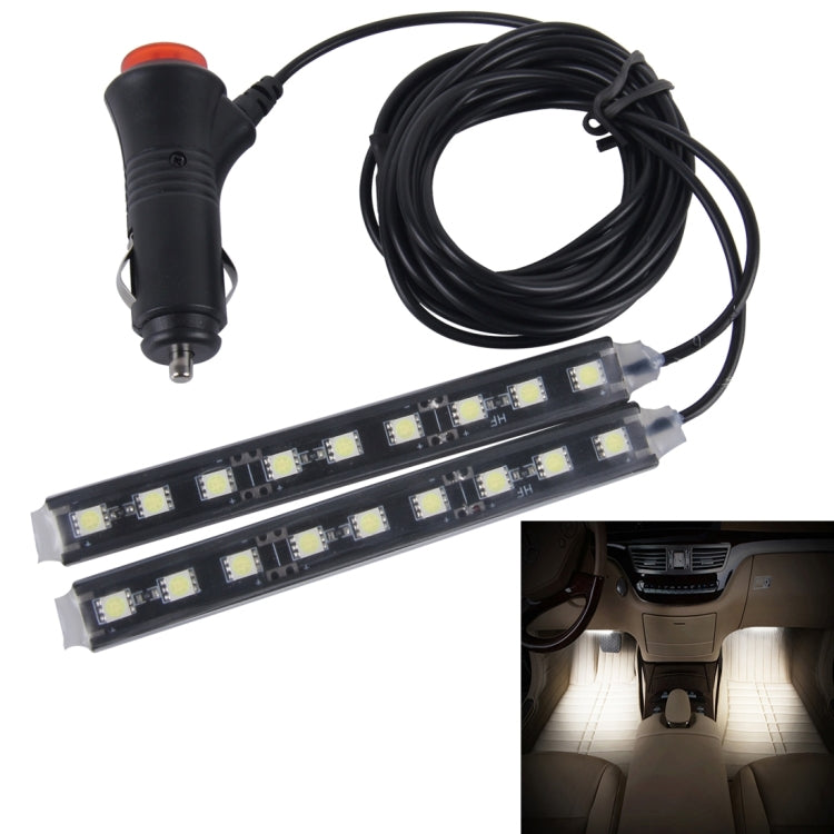 2 in 1 4.5W 18 SMD-5050-LEDs RGB Car Interior Floor Decoration Atmosphere Neon Light Lamp, DC 12V, 2 in 1 4.5W (White Light)