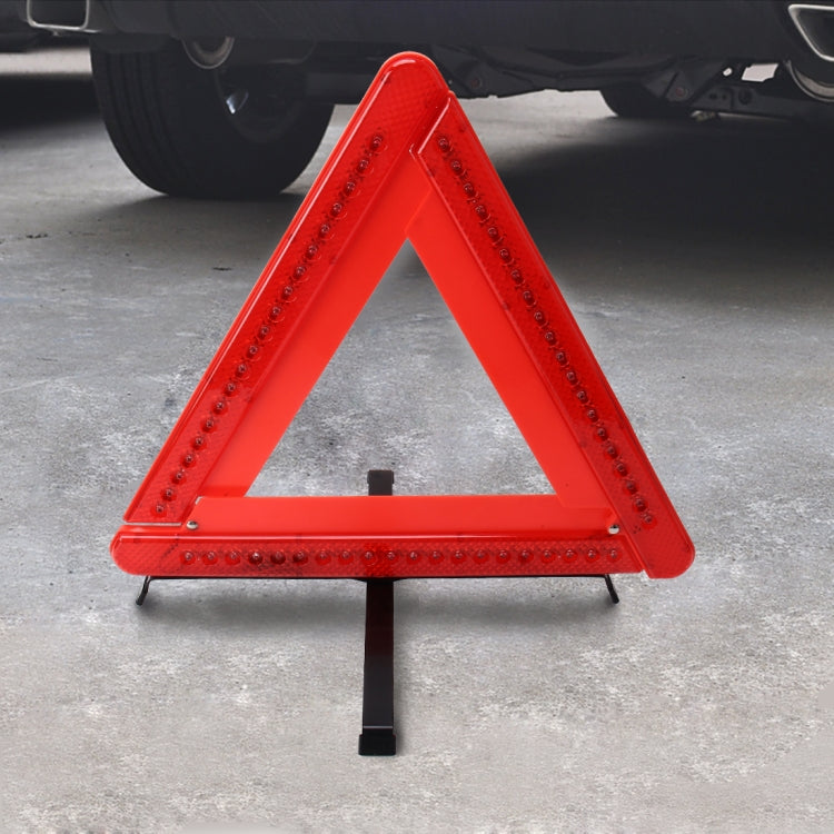 Practical Car Triangle Emergency Warning Sign Foldtable Reflective Safety Roadside Lighting Stop Sign Tripod Warning Tripod, Warning Tripod