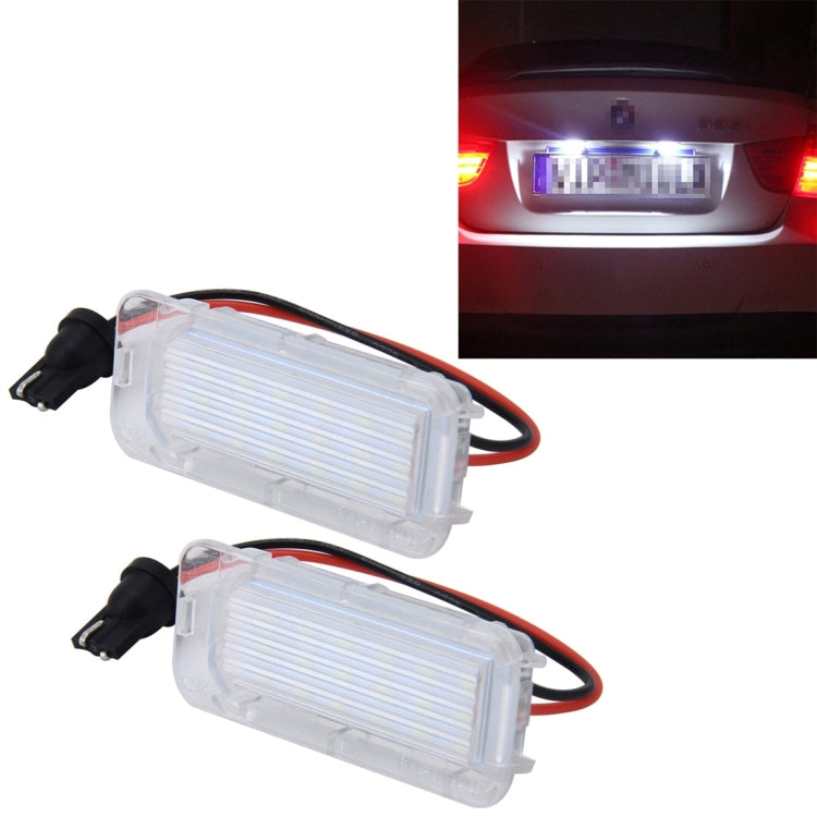2 PCS License Plate Light with 18 SMD-3528 Lamps for Ford,2W 120LM,6000K, DC12V(White Light), For Ford