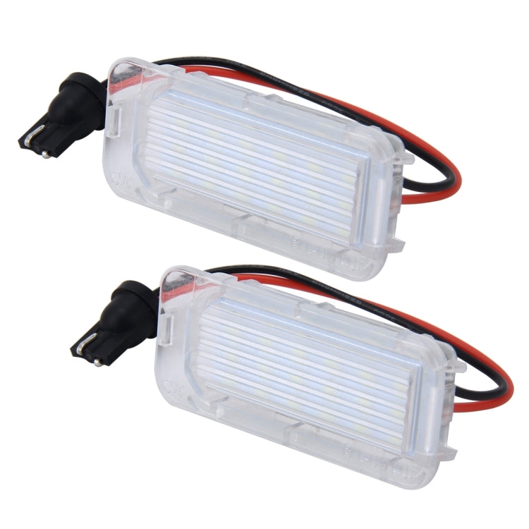 2 PCS License Plate Light with 18 SMD-3528 Lamps for Ford,2W 120LM,6000K, DC12V(White Light), For Ford