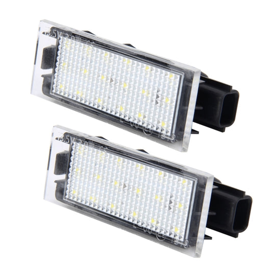 2 PCS License Plate Light with 18 SMD-3528 Lamps for Renault,2W 120LM,6000K, DC12V(White Light), For Renault