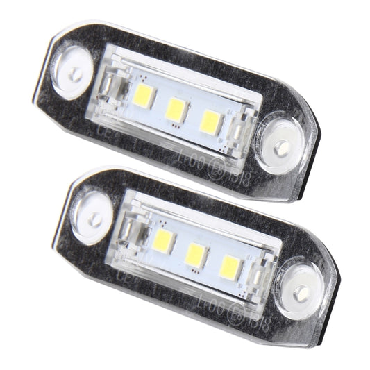2 PCS License Plate Light with 3 SMD-5050 Lamps for Volvo,2W 120LM,6000K, DC12V(White Light), For Volvo