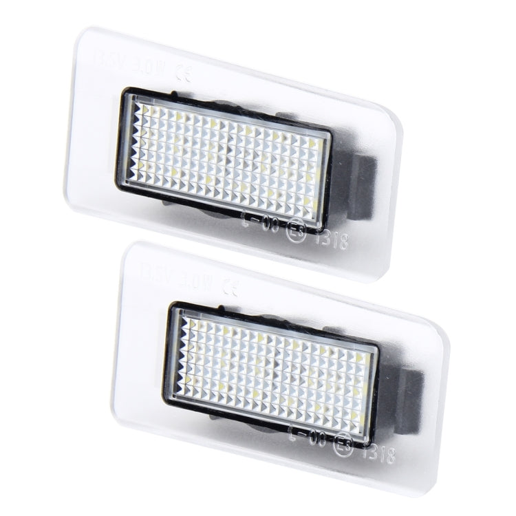 2 PCS LED License Plate Light with 18 SMD-3528 Lamps for Hyundai,2W 120LM,6000K, DC12V(White Light), For Hyundai