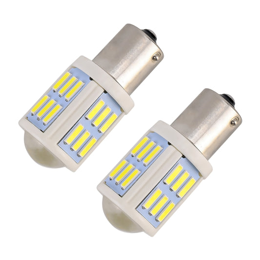 2 PCS 1156 / BA15S 4.5W DC 12V 6000K 290LM Car Auto Ceramics Turn Lights / Reversing Light 27LEDs SMD-7020 Lamps, with Projector Lens, 1156 / BA15S