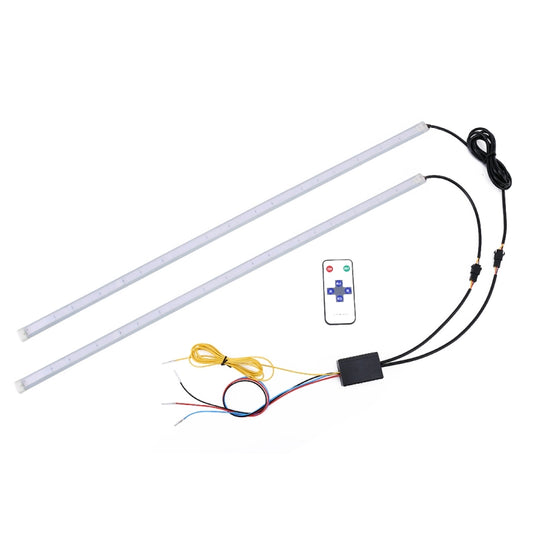 2 PCS 60cm DC12V 19W Ultra-thin Car Colorful Turn Lights / Running Lights SMD-5050 LED Bulbs, 60cm DC12V 19W