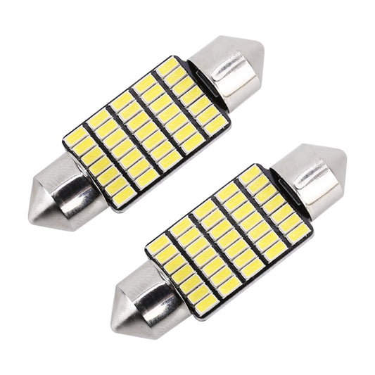 2 PCS 36mm DC12V / 1.2W / 6000K / 80LM 33LEDs SMD-3014 Car License Plate Light / Dome Light, with Decoder, 36mm