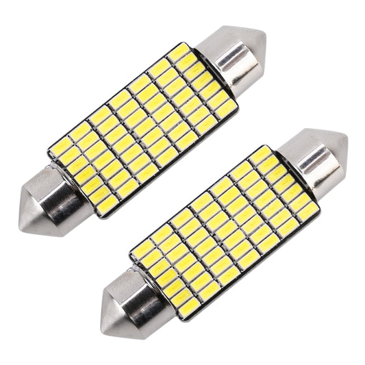 2 PCS 41mm DC12V / 1.2W / 6000K / 80LM 49LEDs SMD-3014 Car License Plate Light / Dome Light, with Decoder, 41mm