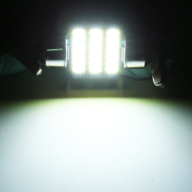 2 PCS 31mm DC12V / 1W / 6000K / 65LM 21LEDs SMD-3014 Car License Plate Light / Dome Light, with Decoder, 1W 31mm