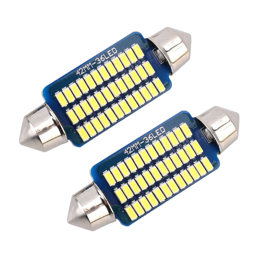 2 PCS 41mm DC12V / 1.5W / 6000K / 100LM 36LEDs SMD-3014 Car License Plate Light / Dome Light, with Decoder, 1.5W 41mm