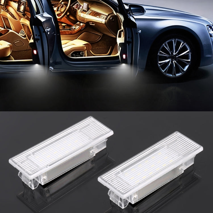 2 PCS LED Car DC 12V 1.5W 6000K 100LM Door Lights 18LEDs SMD-3014 Lamps for BMW F10, For BMW F10