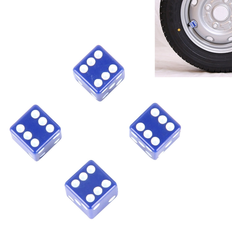 4 capuchons de valve de pneu universels en plastique plaqué en forme de dés, forme de dés 6, forme de dés 6