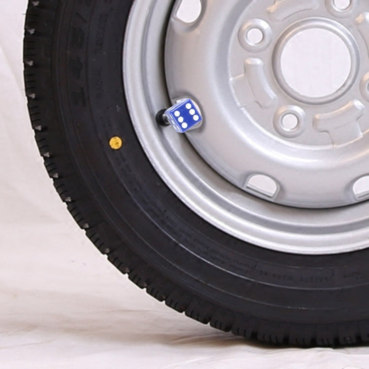 4 PCS Plastic Plated Dice Shape Universal Tire Valve Stem Cap, Dice Shape 6, Dice Shape 6