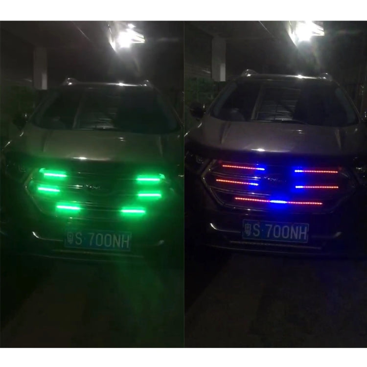 Flashing Lights 15W LED Car in The Network Lights One Drag Four Emblem Eyes Daytime Running Lights LED Universal Car Warning Strobe Flash light Car in The Network Decorative Knight Lights, Cable Length: 75cm, 15W