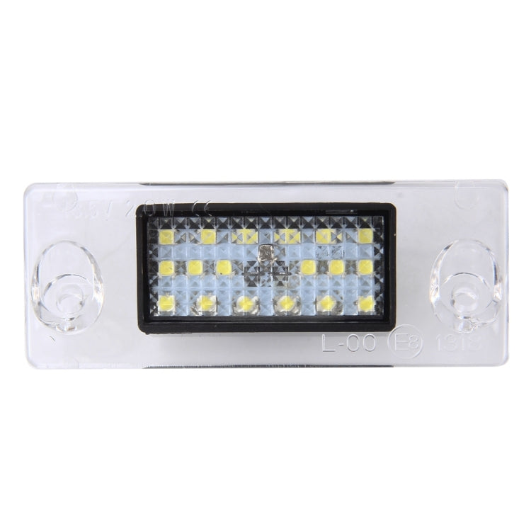 2 PCS License Plate Light with 18 SMD-3528 Lamps for Audi,2W 120LM, DC12V (White Light), For Audi with 18 SMD-3528 Lamps