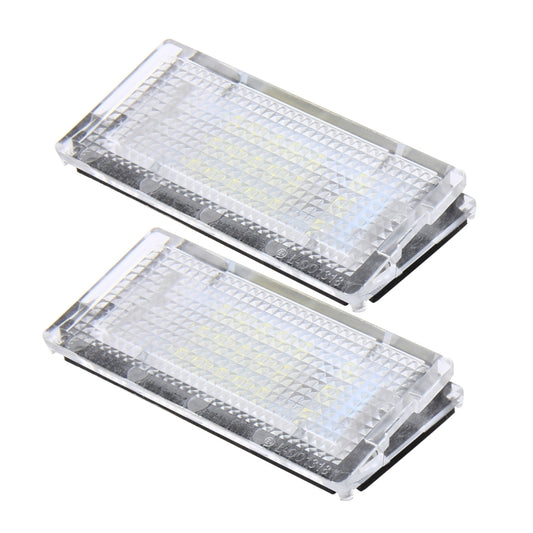 2 PCS License Plate Light with 18 SMD-3528 Lamps for BMW E46 4D 1998-2003,2W 120LM,6000K, DC12V (White Light), For BMW E46 4D
