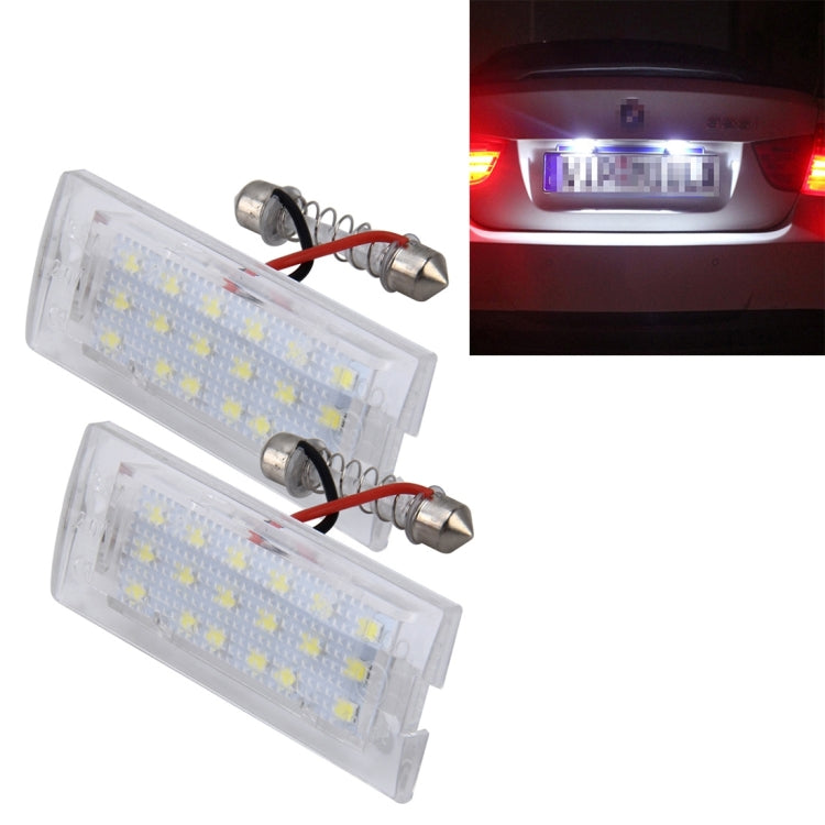 2 PCS License Plate Light with 18 SMD-3528 Lamps for BMW E53(X5),2W 120LM,6000K, DC12V (White Light), For BMW E53