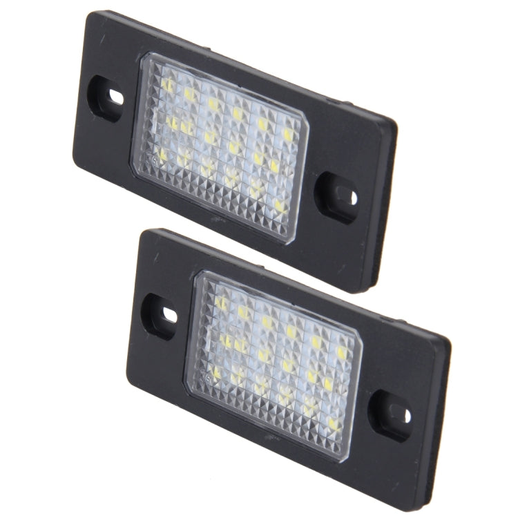 2 PCS License Plate Light with 18 SMD-3528 Lamps for Volkswagen Touareg 2003-2010 ,Prosche Cayenne 2002-2010,2W 120LM, DC12V (White Light), For Volkswagen ,Prosche