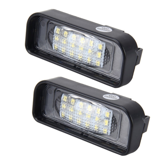 2 PCS License Plate Light with 18 SMD-3528 Lamps with Canbus for Mercedes-Benz W220,2W 120LM,6000K, DC12V(White Light), For Benz W220