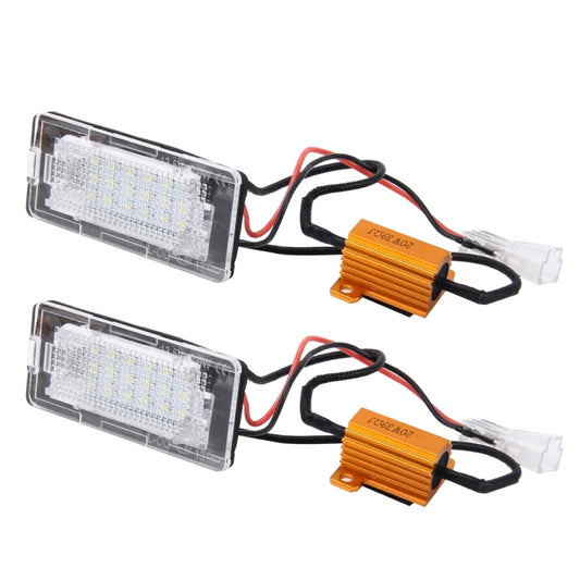 2 PCS License Plate Light with 18 SMD-3528 Lamps for Volkswagen,2W 120LM,6000K, DC12V(White Light), For Volkswagen2