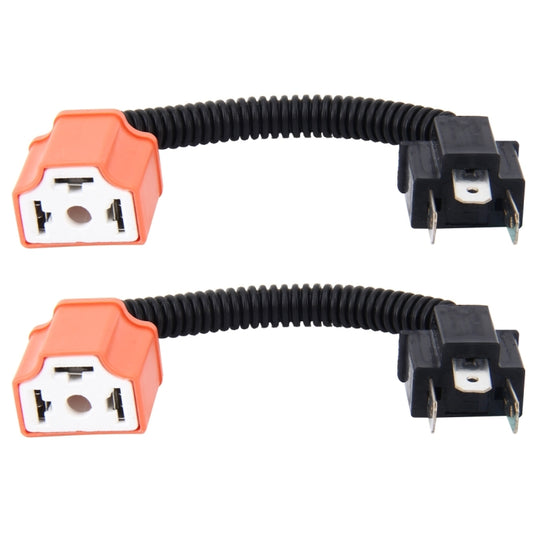 2 PCS H4 Car HID Xenon Headlight Male to Female Conversion Cable with Ceramic Adapter Socket, H4