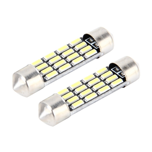2 PCS 2W 100 LM 6000K 36MM Bicuspid Port Car Dome Lamp LED Reading Light with 16 SMD-4014 LED Lamps, DC 12V, 36MM