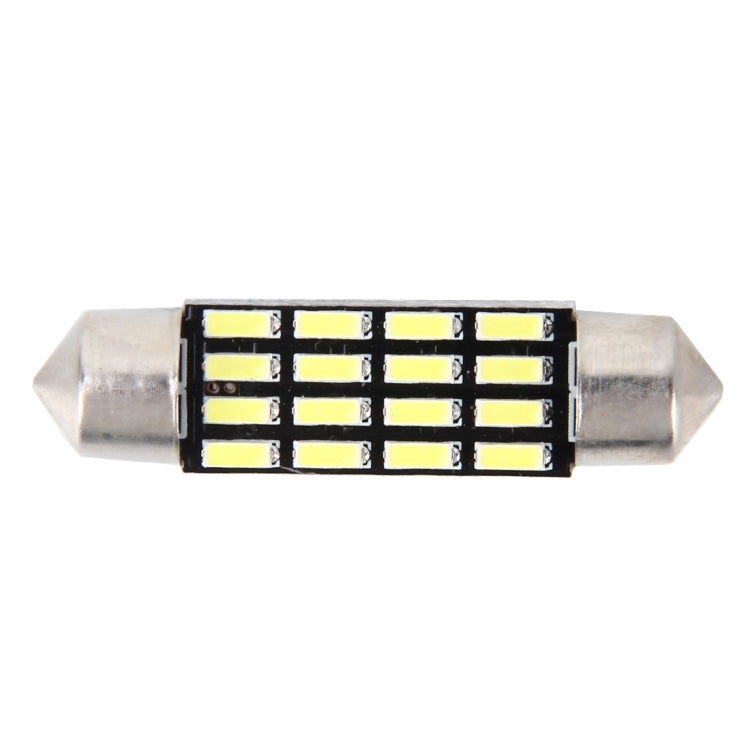 2 PCS 2W 100 LM 6000K 36MM Bicuspid Port Car Dome Lamp LED Reading Light with 16 SMD-4014 LED Lamps, DC 12V, 36MM