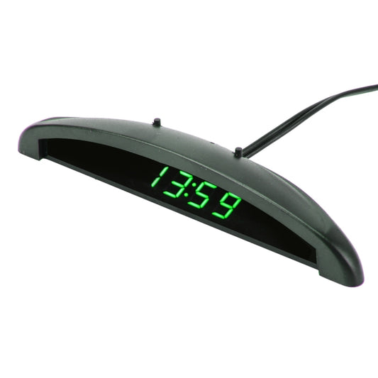 Horloge thermomètre numérique LED 2-en-1 pour voiture