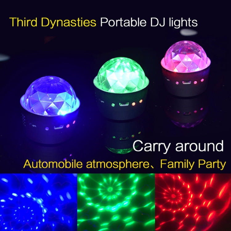 D33 5W USB Charging RGB Car Decoration Portable DJ Light Sound Activated Rotating Strobe Effect Atmosphere Light Star Music Light Lamp, DC 5V, D33