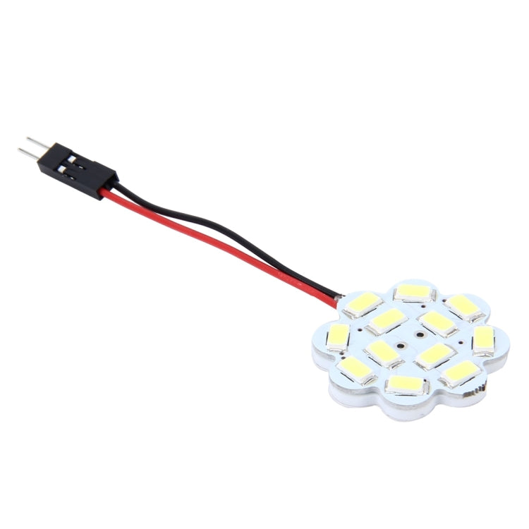 2 PCS 3W 200 LM 6000K Flower Shape Car Auto Interior Doom Reading Light with 12 SMD-5630 LED Lamps Bicuspid and T10 Adapter Cable, DC 12V, Flower Shape Reading Light