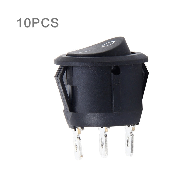 10 PCS Car Auto Universal DIY 3 Pin Round Cap OFF- ON Push Button, 3 Pin